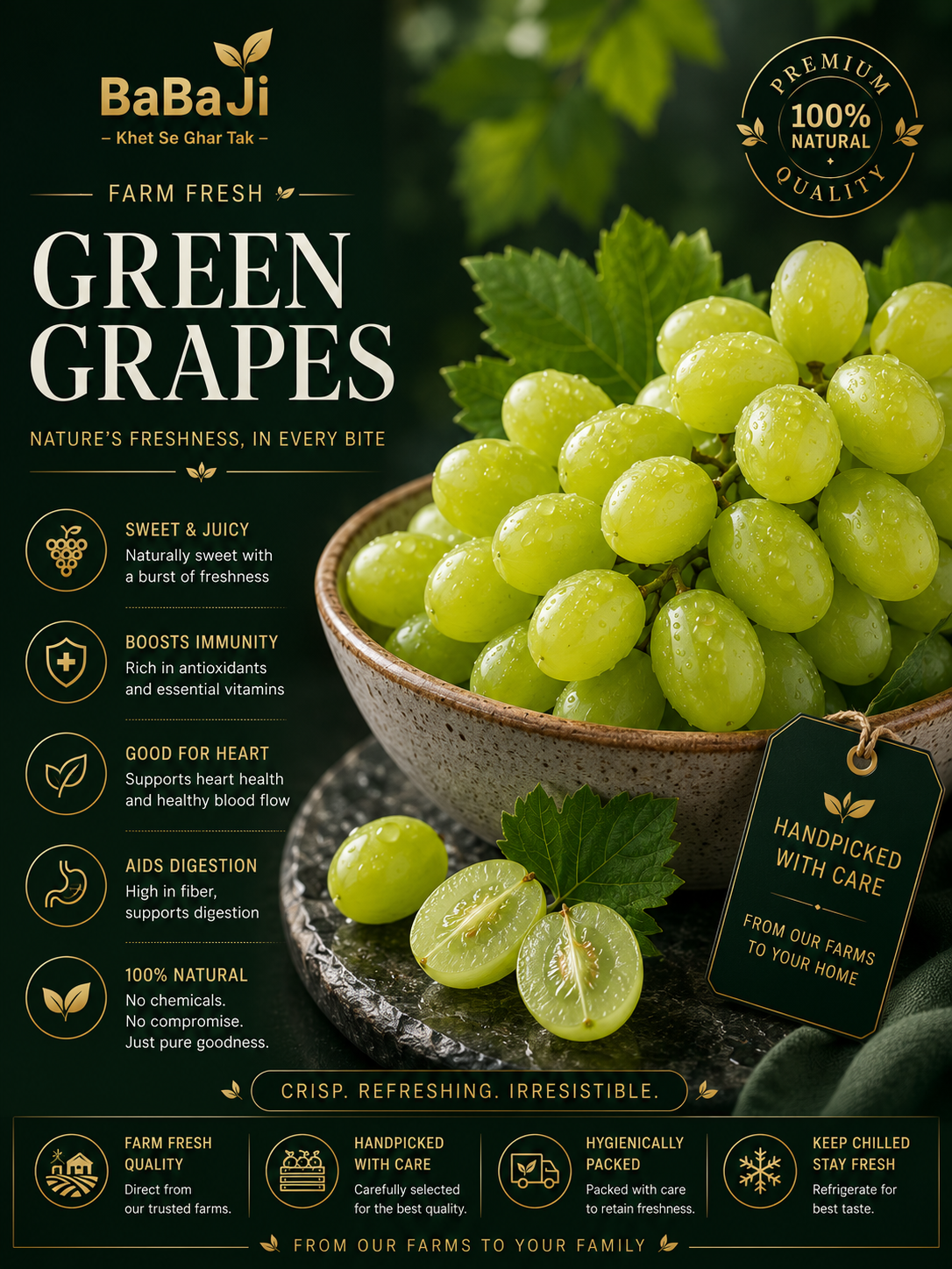 Green Grapes 400gm box